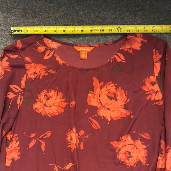 Joe Fresh Floral Long Sleeve Dress with attached belt. Size L. - Picture 11 of 14